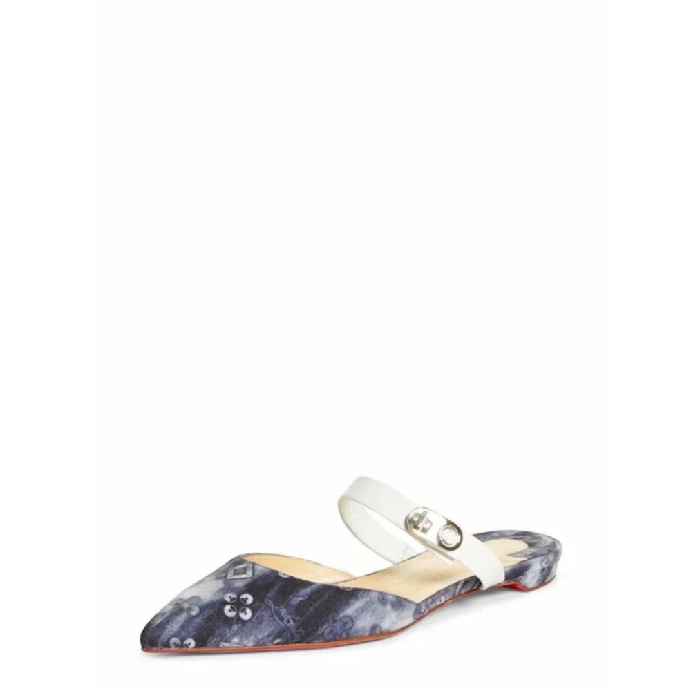 Christian louboutin flats choc lock denim